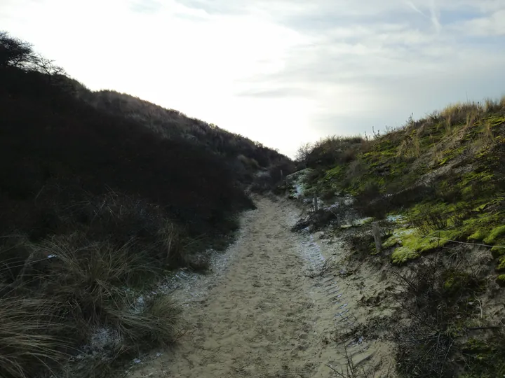 Oostnieuwkerke duinen wandeling in de koude (België)